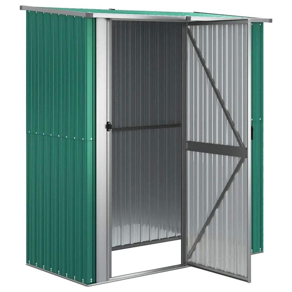 Garden Shed Galvanised Steel Green 180.5 x 97 x 209.5 cm Lockable Door Sloping Roof