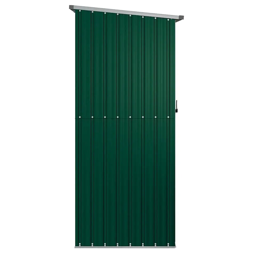 Garden Shed Galvanised Steel Green 180.5 x 97 x 209.5 cm Lockable Door Sloping Roof