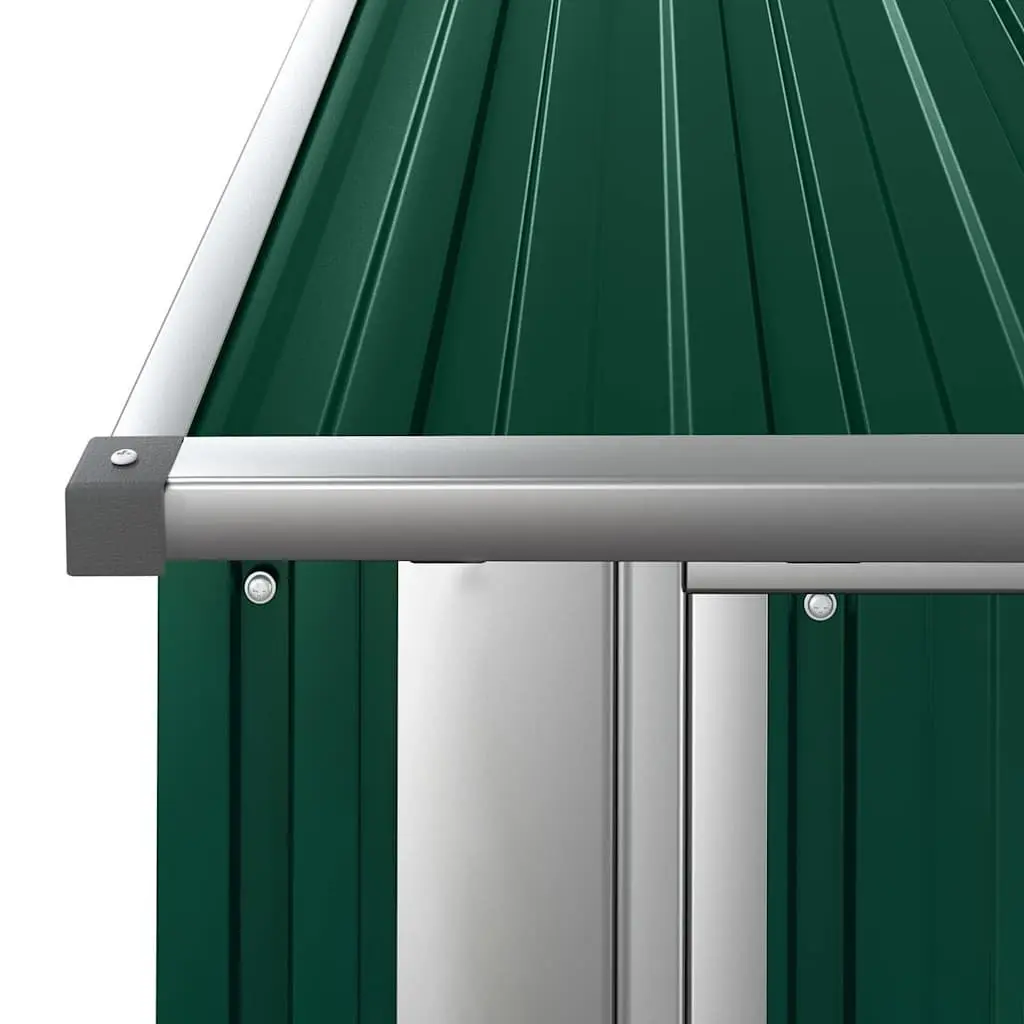 Garden Shed Galvanised Steel Green 180.5 x 97 x 209.5 cm Lockable Door Sloping Roof