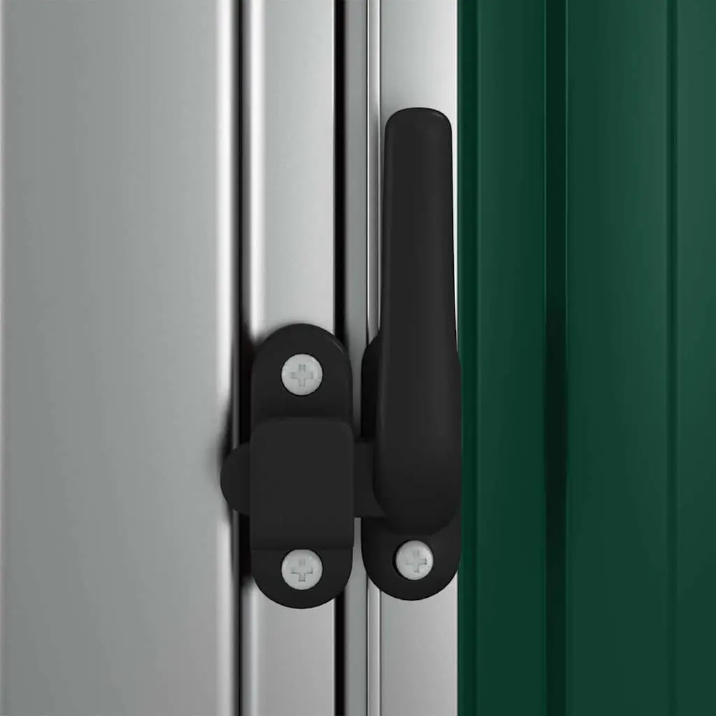 Garden Shed Galvanised Steel Green 180.5 x 97 x 209.5 cm Lockable Door Sloping Roof