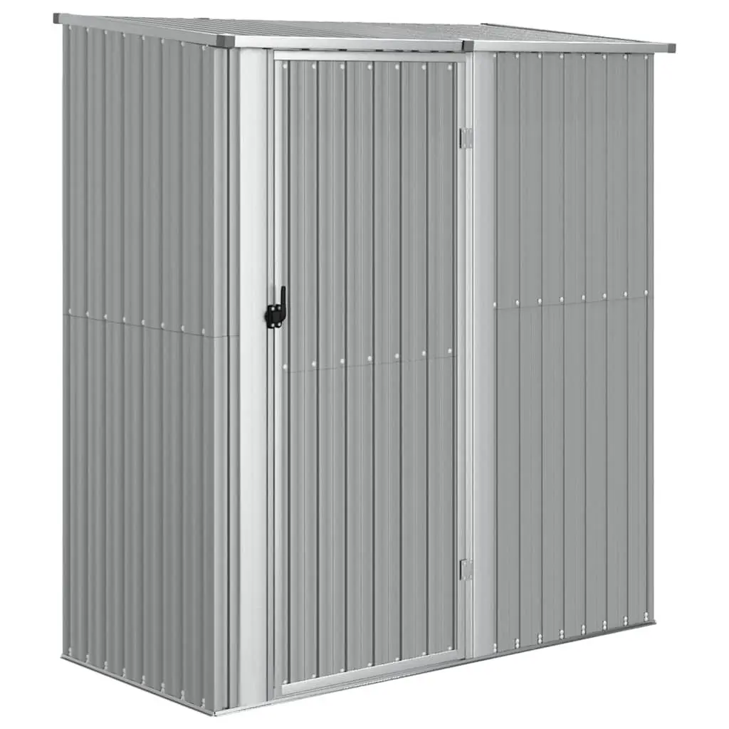 Garden Shed Galvanised Steel 180.5 x 97 x 209.5 cm Grey Outdoor Storage Tools Lockable Door Sloping Roof