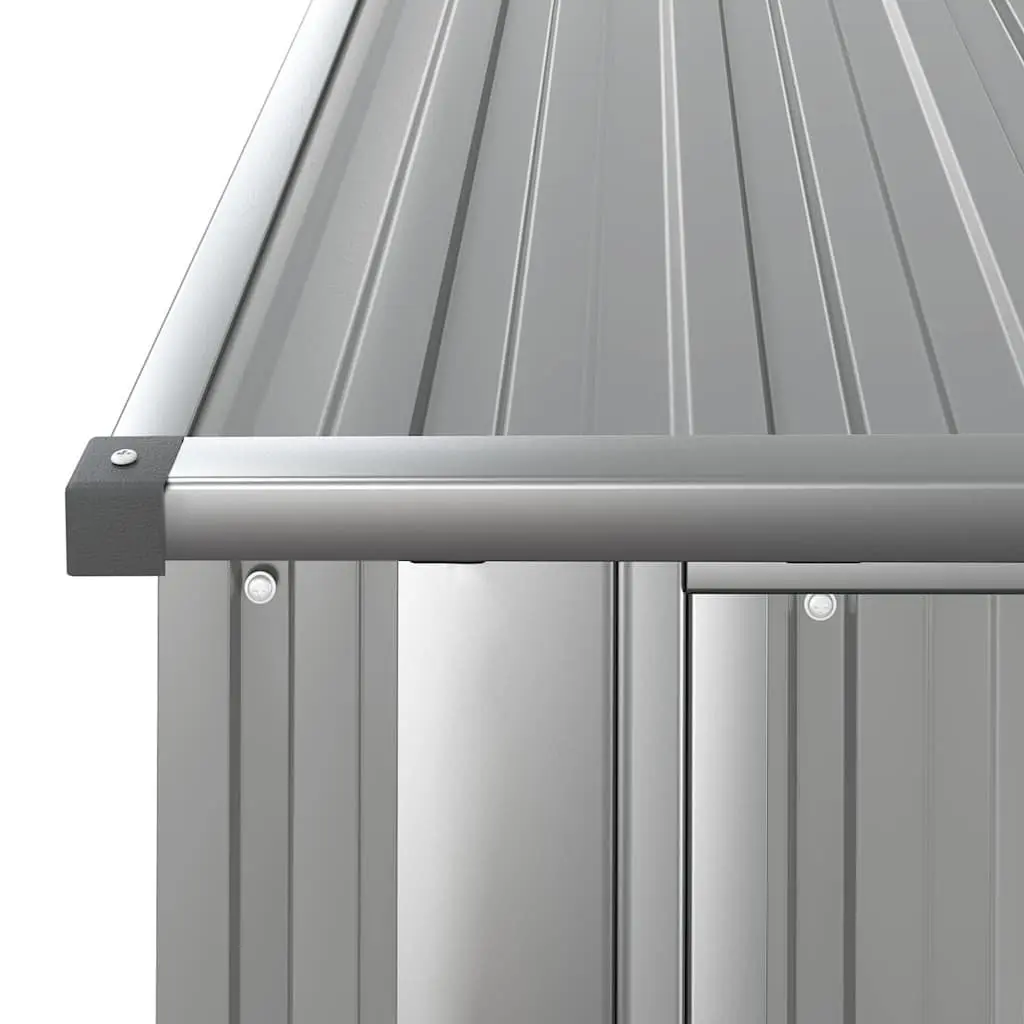 Garden Shed Galvanised Steel 180.5 x 97 x 209.5 cm Grey Outdoor Storage Tools Lockable Door Sloping Roof