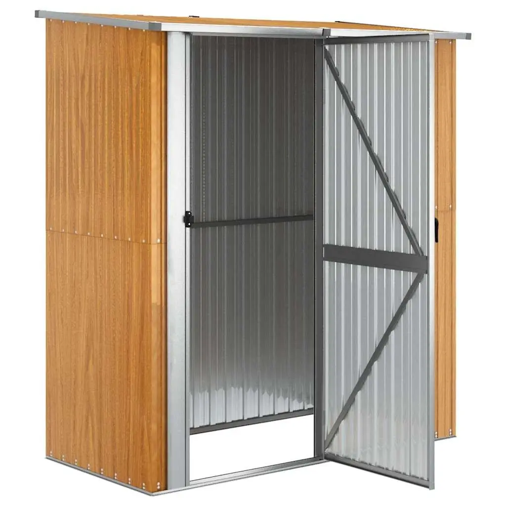 Brown Outdoor Garden Shed with Lockable Door