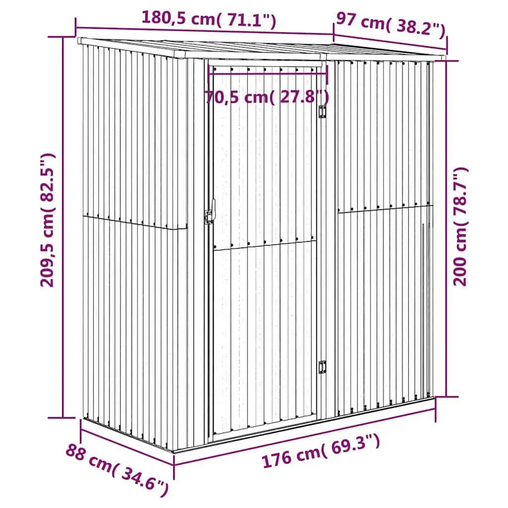Brown Outdoor Garden Shed with Lockable Door