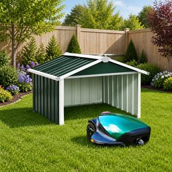 Robot Lawnmower Shed Outdoor Storage Galvanised Steel Garden Mowing Machine