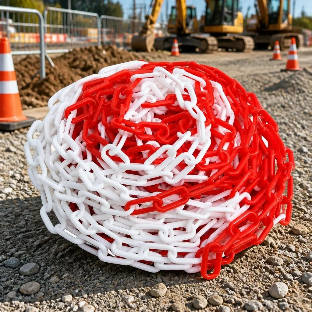 Red White 100m Warning Chain for Safety Barriers