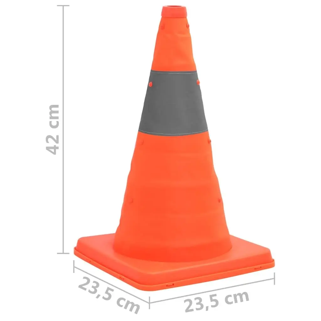 Pop-up Traffic Cones 10 Pcs 42 cm High Visibility Safety Warning Roadside