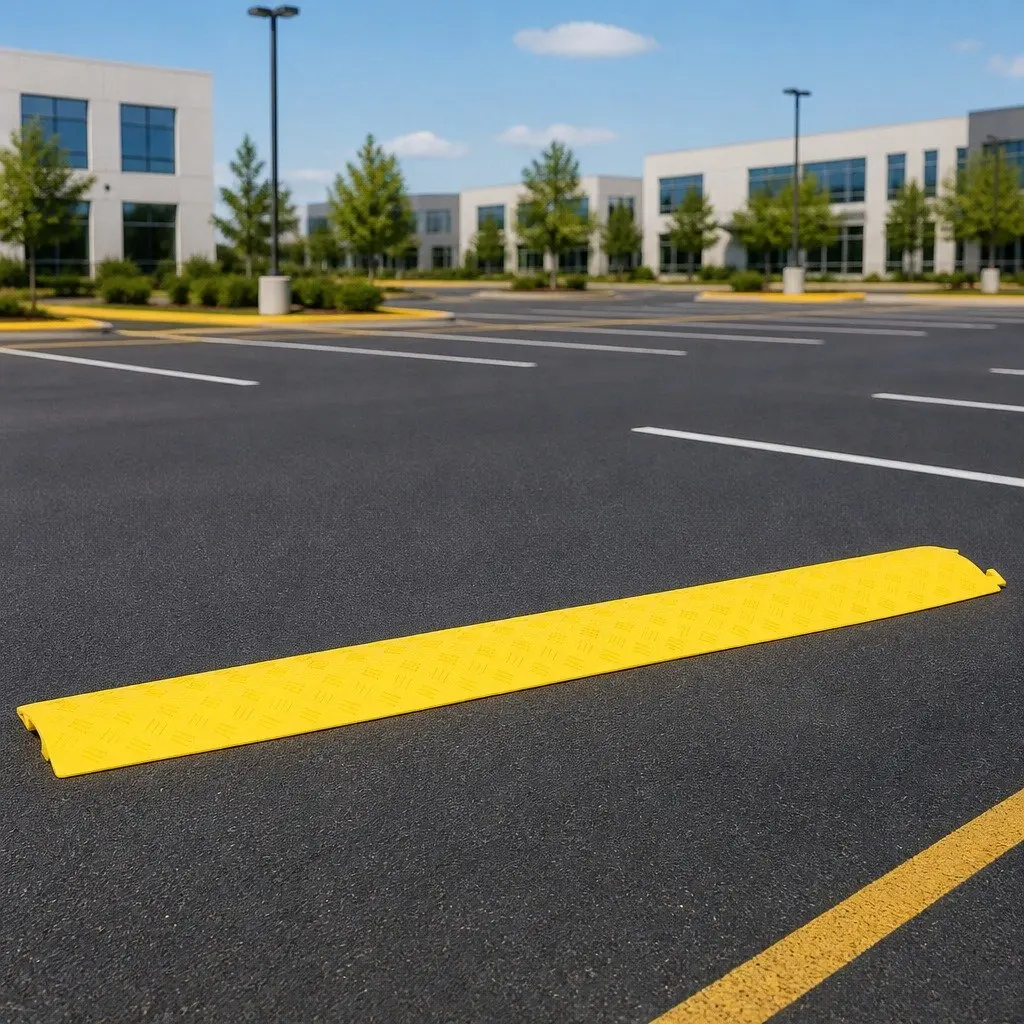 Cable Protector Ramps 4 pcs 98.5 cm Yellow Modular Safety Floor Cover