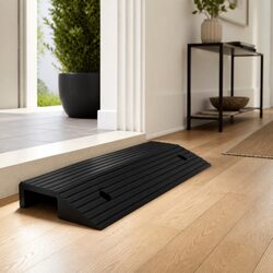 Durable Rubber Threshold Ramp 80x40x8cm for Mobility Devices