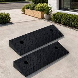 Heavy Duty Non-Slip Rubber Kerb Ramps - 2 Pieces