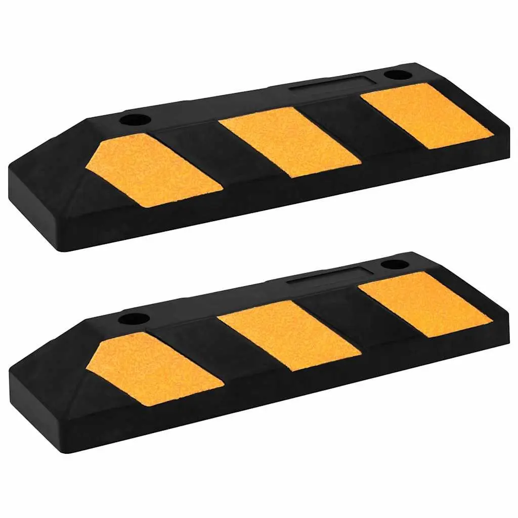 Reflective Rubber Parking Blocks 2pcs