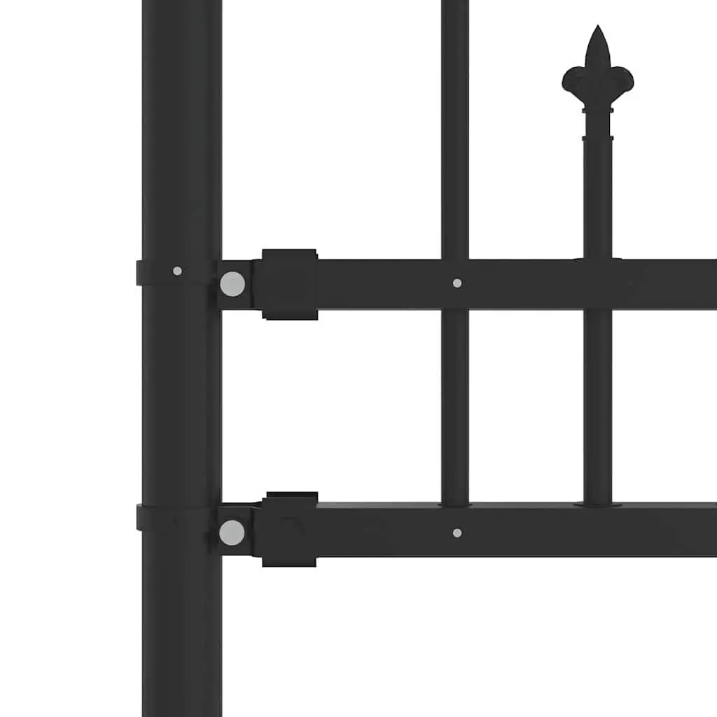 Garden Fence Panel Black Spear Top Steel Outdoor Backyard Perimeter Barrier