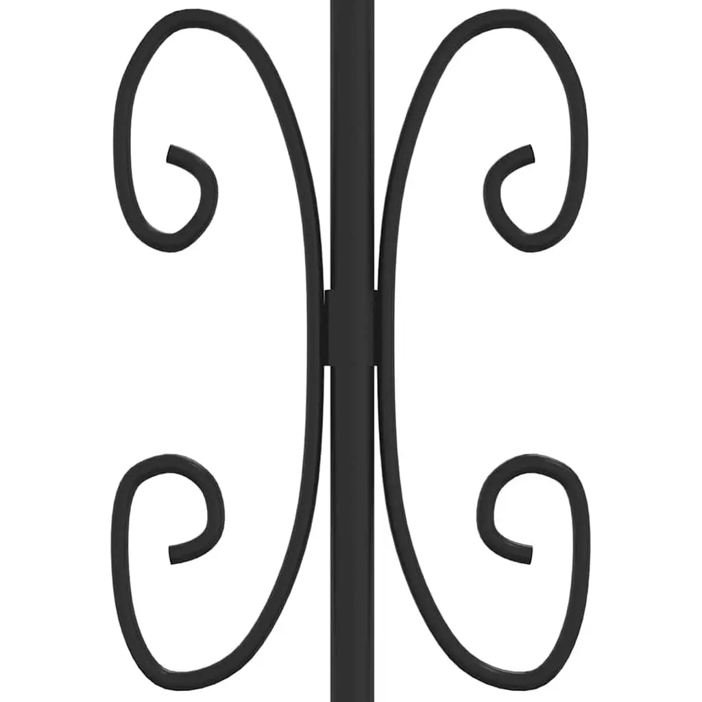 Garden Fence Panel Black Spear Top Steel Outdoor Backyard Perimeter Barrier