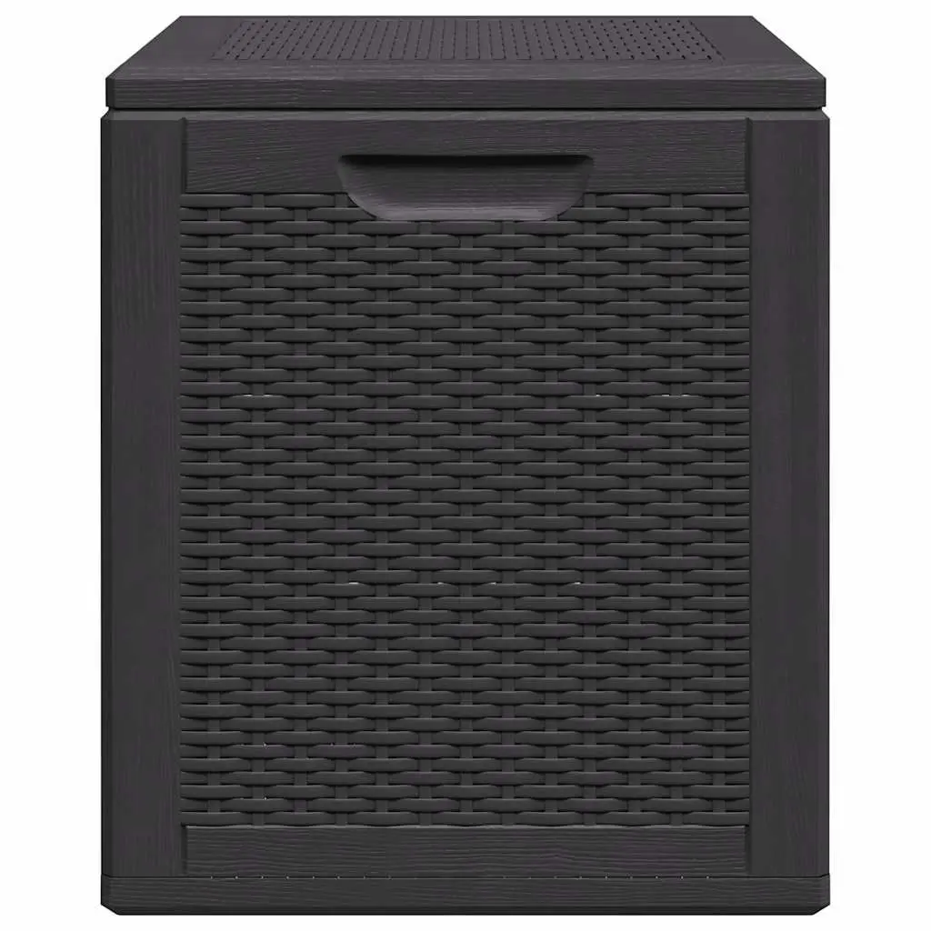 Garden Storage Box PP 90L Black Weather-Resistant Container