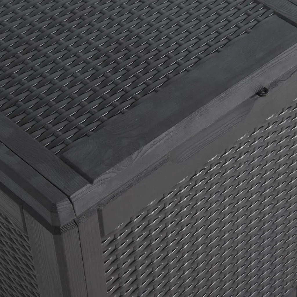 Garden Storage Box PP 90L Black Weather-Resistant Container