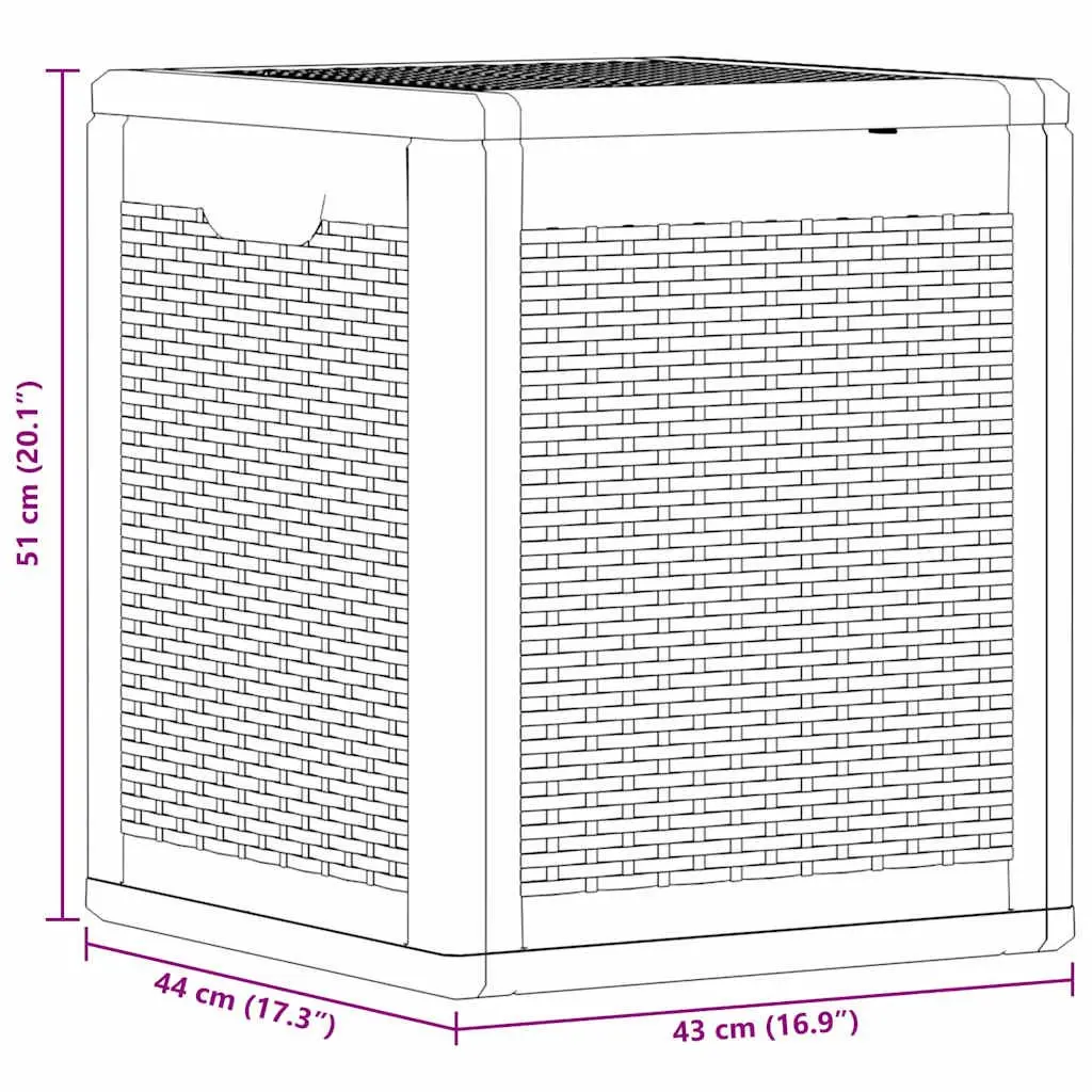 Garden Storage Box PP 90L Black Weather-Resistant Container