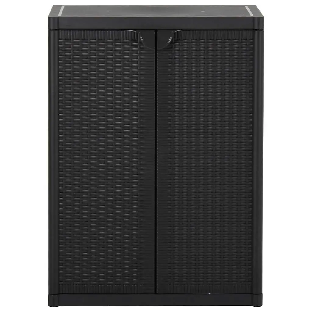 Storage Cabinet PP 65 x 45 x 88 cm Black Indoor Outdoor Organizer Cupboard Shelves