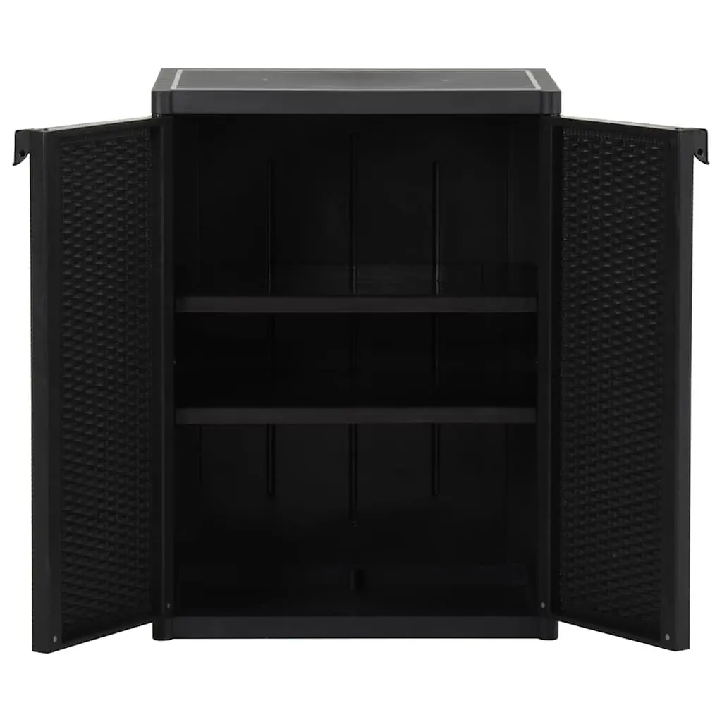 Storage Cabinet PP 65 x 45 x 88 cm Black Indoor Outdoor Organizer Cupboard Shelves