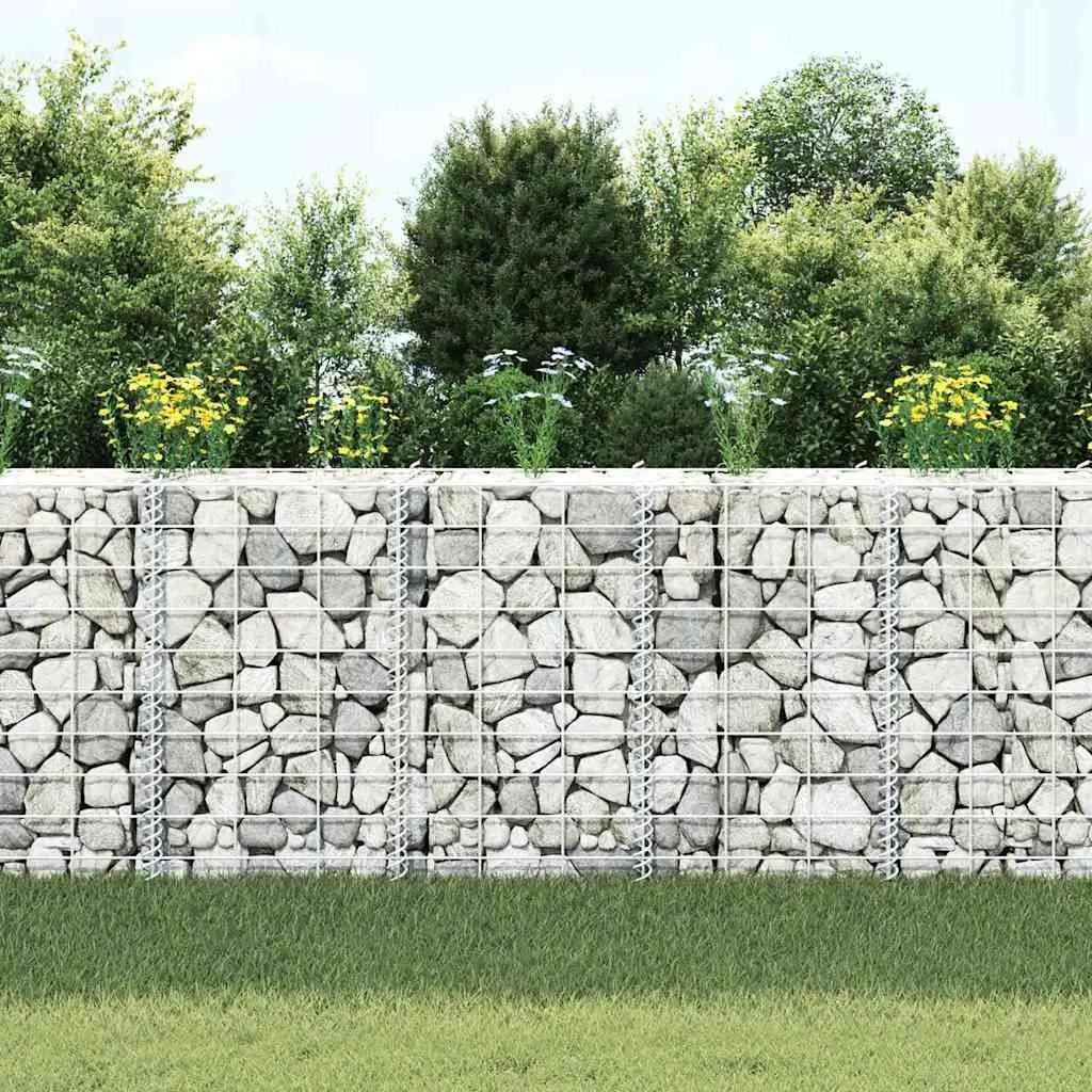 Gabion Raised Beds Iron 30x30x50 cm Silver 3 Piece Garden Planter Retaining Wall Basket