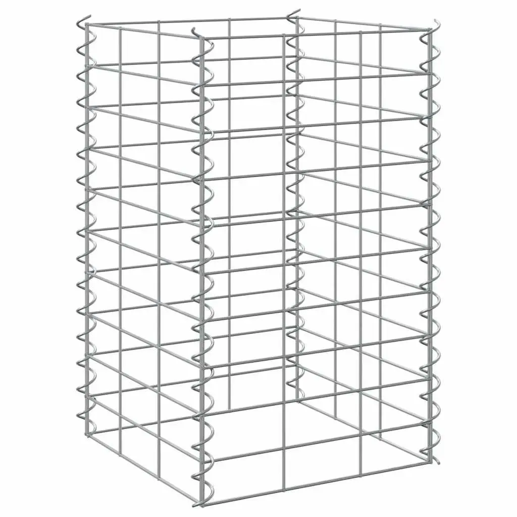 Gabion Raised Beds Iron 30x30x50 cm Silver 3 Piece Garden Planter Retaining Wall Basket