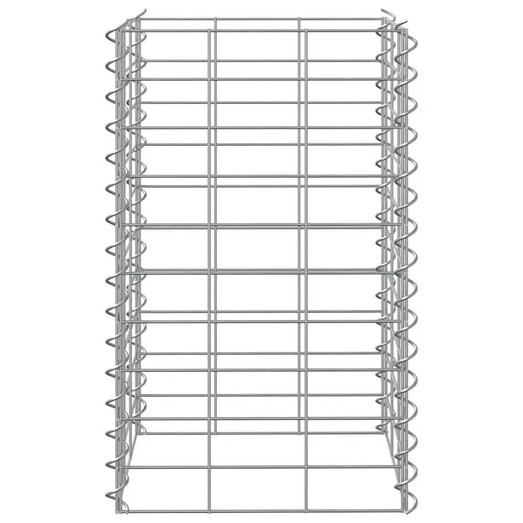 Gabion Raised Beds Iron 30x30x50 cm Silver 3 Piece Garden Planter Retaining Wall Basket