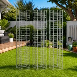 Durable Gabion Raised Beds 3 pcs 30x30x150 cm Iron Planter