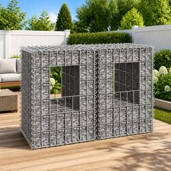 Durable Gabion Basket Posts Set of 2 - 40x40x60 cm