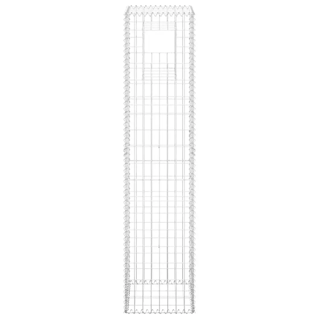 Gabion Basket Post Iron 40x40x180 cm Silver Garden Fence Barrier