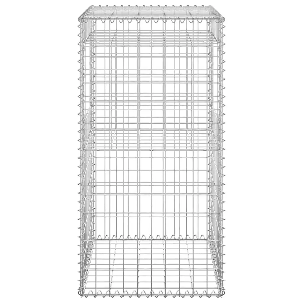 Gabion Basket Posts Iron 50x50x100 cm Silver