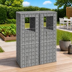 Durable 2pcs Gabion Basket Posts 50x50x140cm Iron