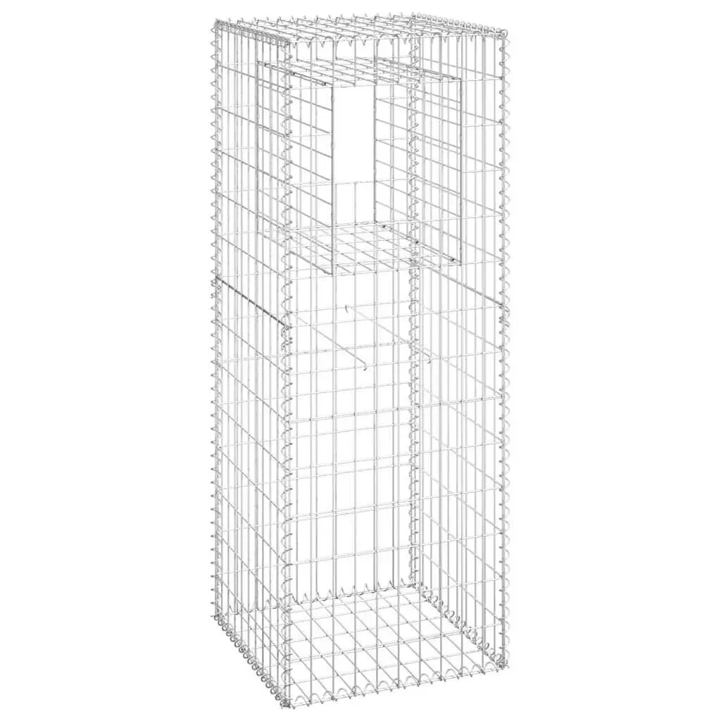 2pcs Gabion Basket Posts 50x50x140cm Iron