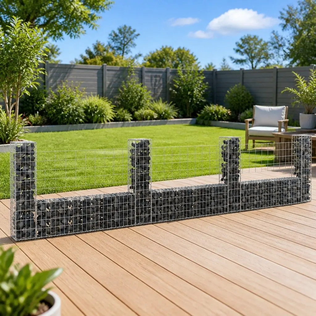 U-Shape Gabion Basket Fence with 4 Posts