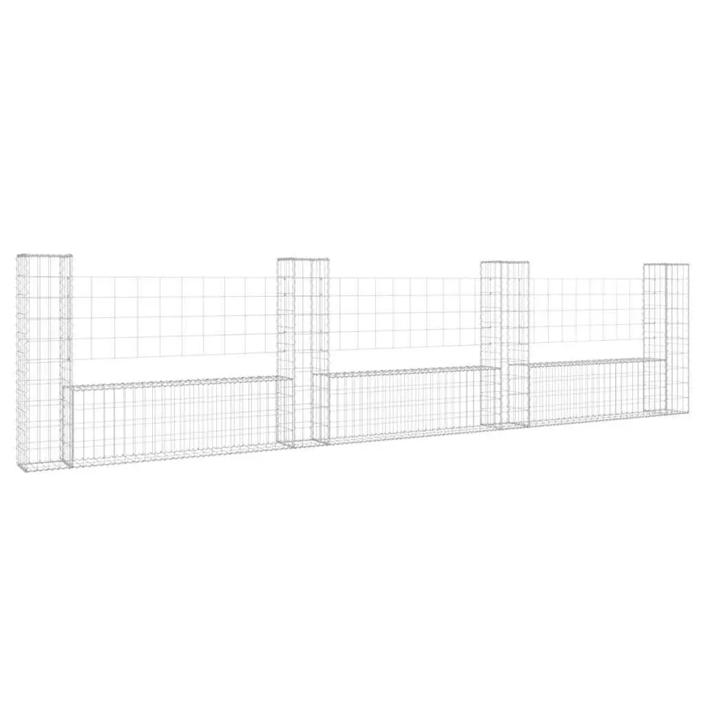 U-Shape Gabion Basket Fence with 4 Posts