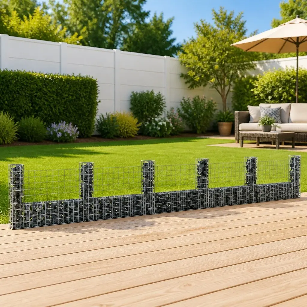 U-Shape Gabion Basket with 6 Iron Posts