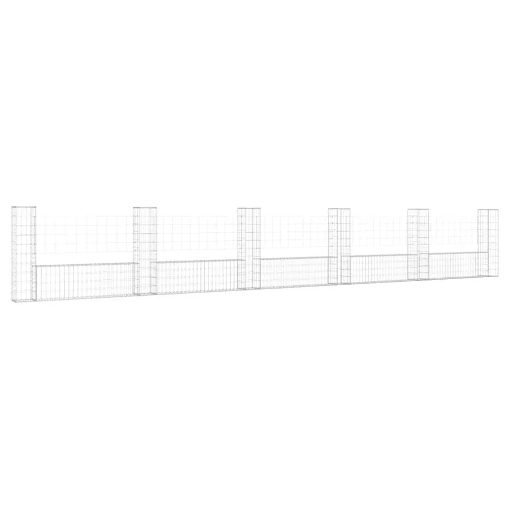 U-Shape Gabion Basket with 6 Iron Posts