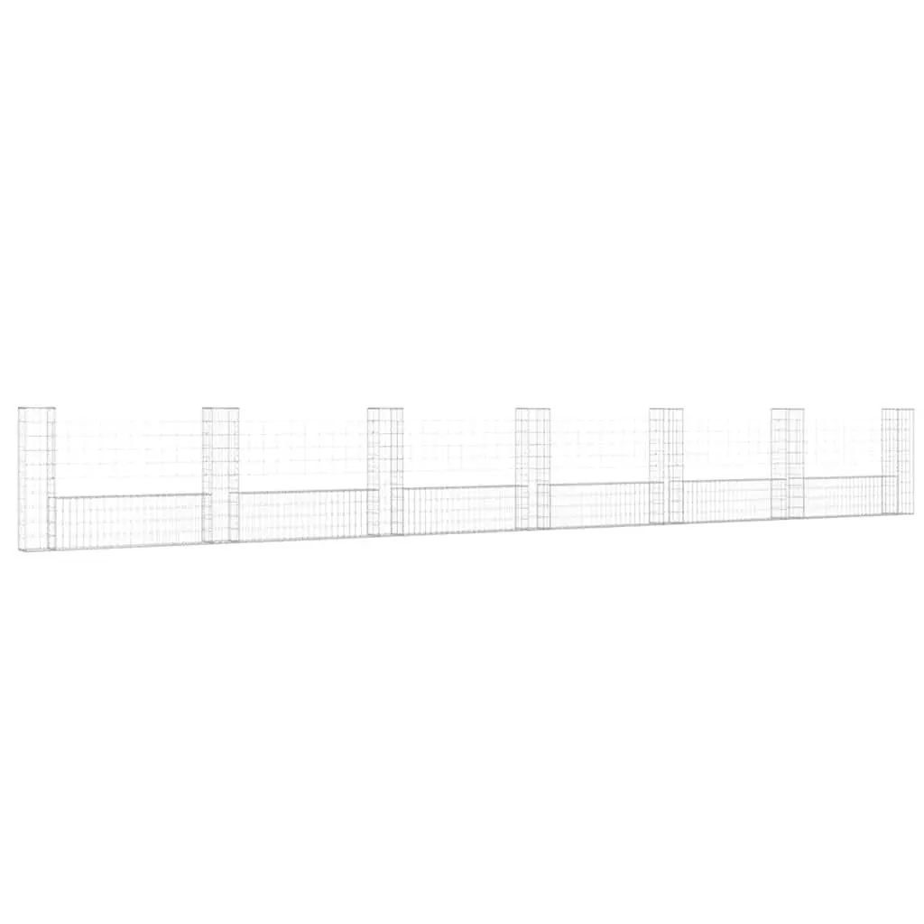 U-Shape Gabion Basket with 7 Posts for Fencing