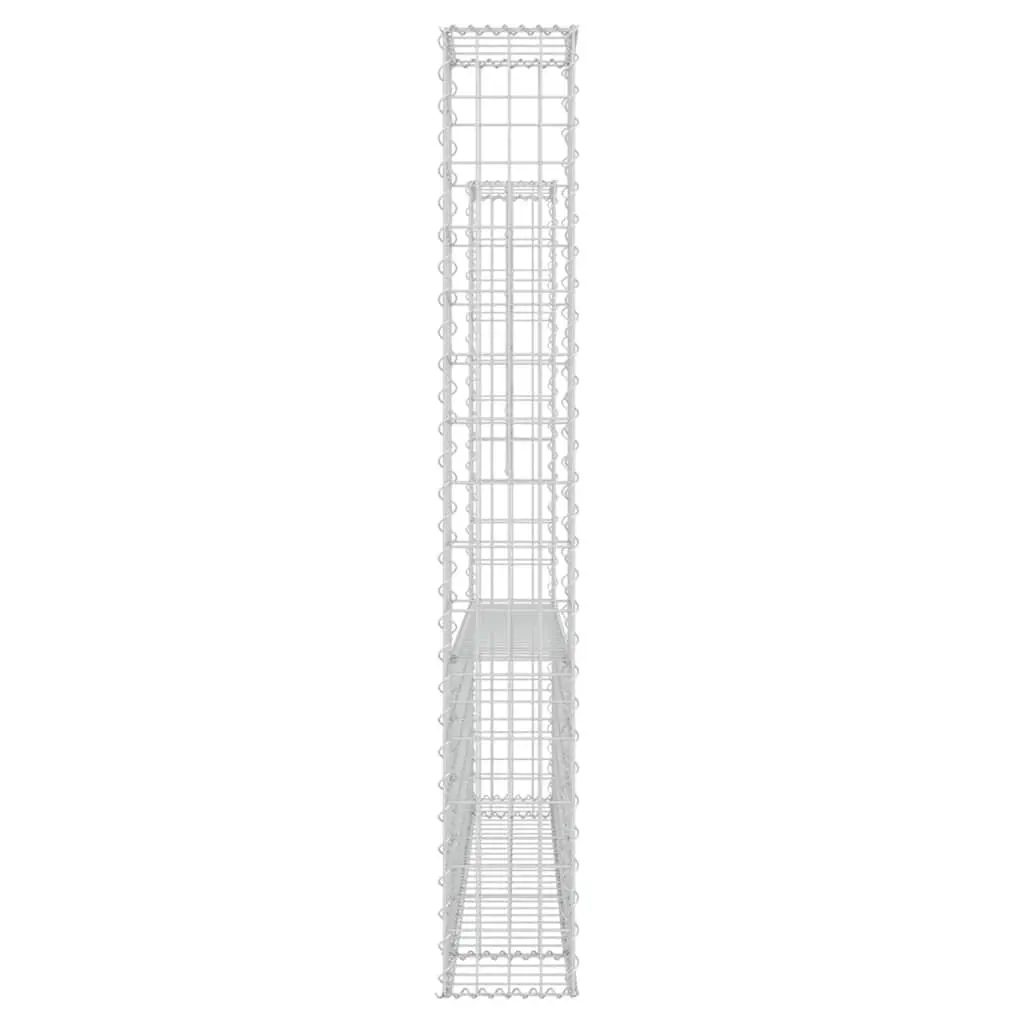U-Shape Silver Gabion Basket with 2 Posts for Retaining Walls