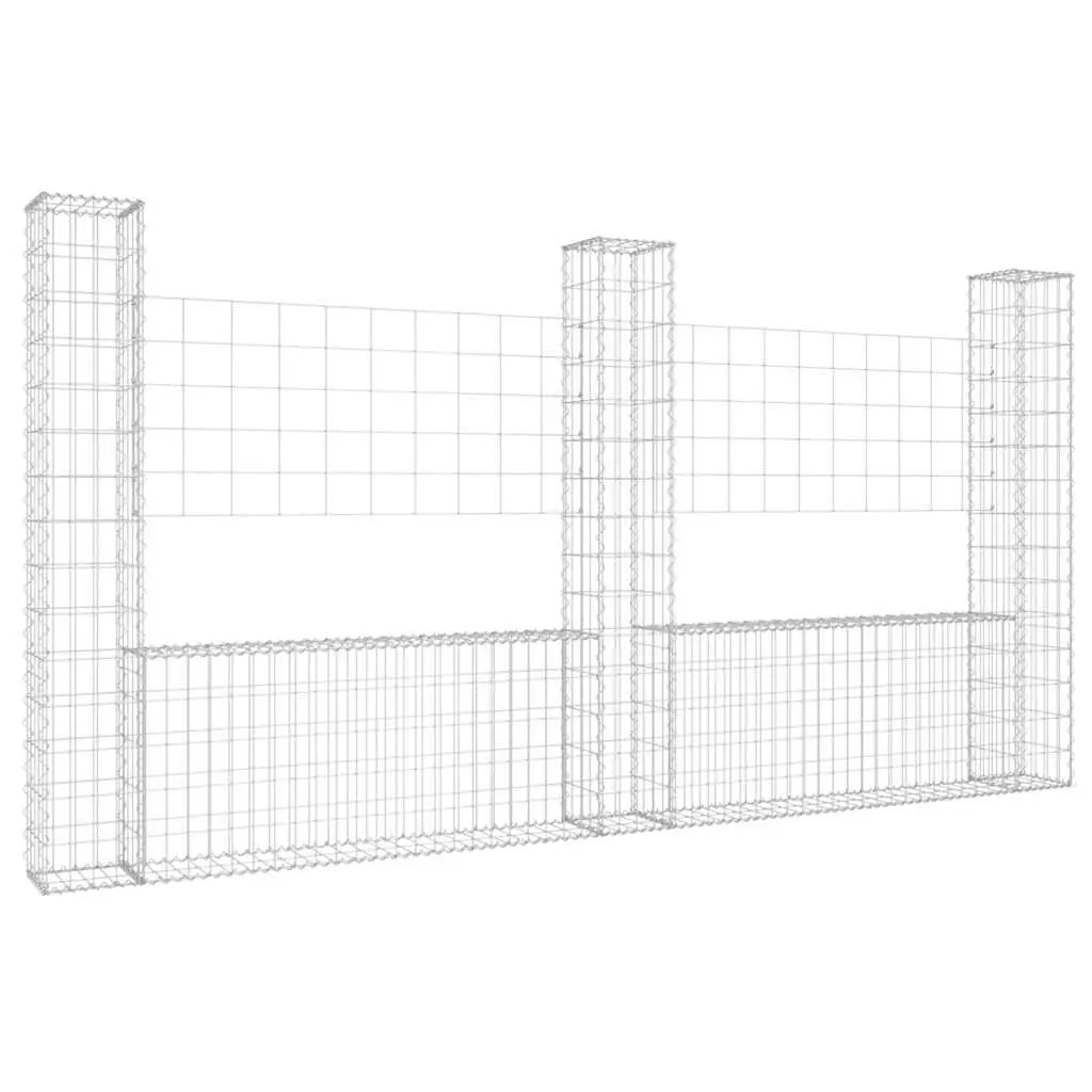 U-Shape Gabion Basket with Posts for Landscaping