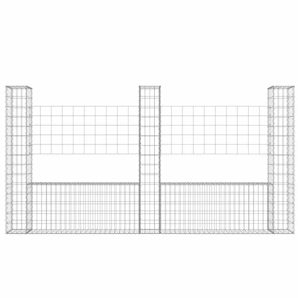 U-Shape Gabion Basket with Posts for Landscaping