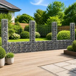Durable U-Shape Gabion Basket Fence Panel 380x20x150cm