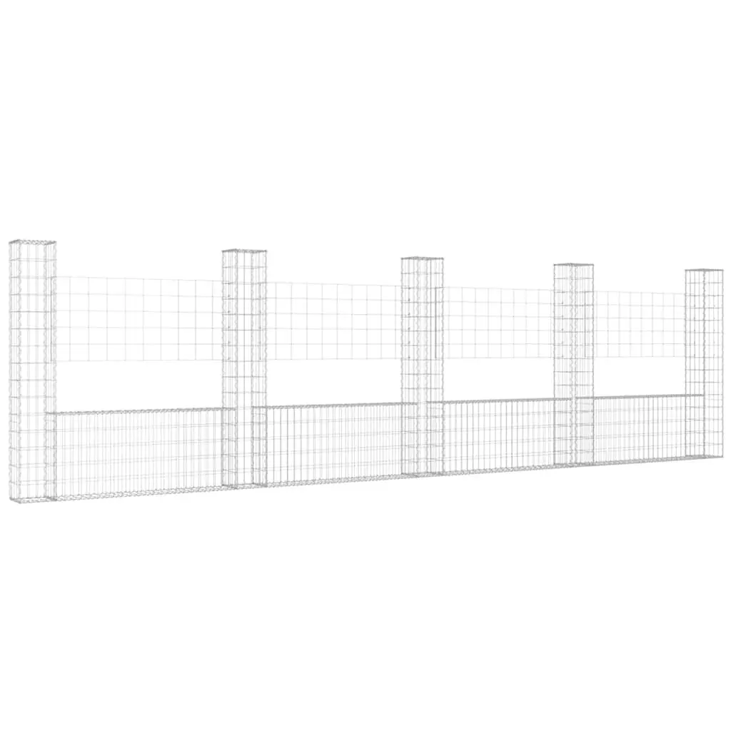 U-Shape Gabion Basket with 5 Integrated Posts for Stability