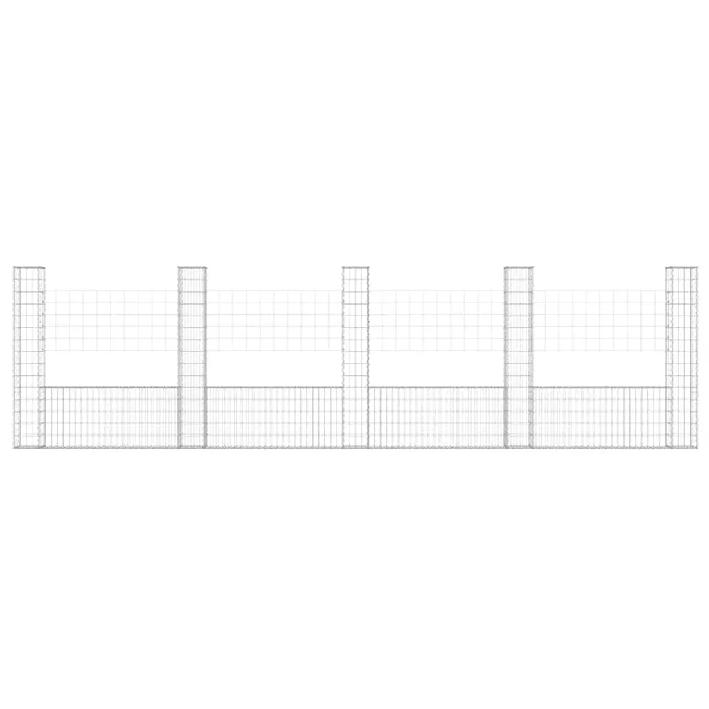 U-Shape Gabion Basket with 5 Integrated Posts for Stability