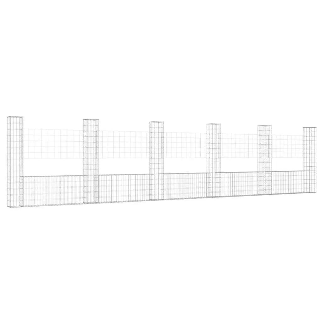U-Shape Gabion Basket with 6 Posts for Fencing