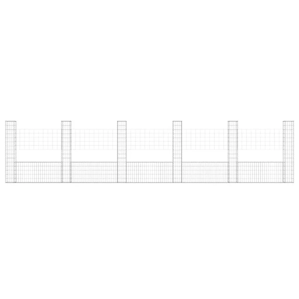U-Shape Gabion Basket with 6 Posts for Fencing