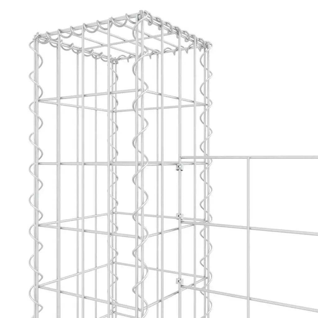 U-Shape Gabion Basket with 7 Iron Posts for Retaining Wall