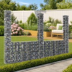 Durable U-Shape Gabion Basket Fence Panel 260x20x200cm