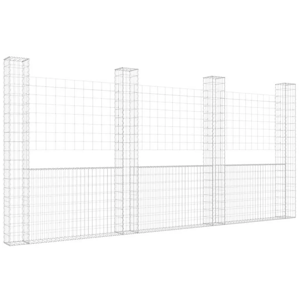 U-Shape Gabion Basket Fence Panel with 4 Posts
