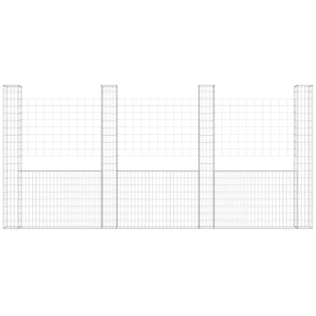 U-Shape Gabion Basket with 5 Posts for Retaining Wall