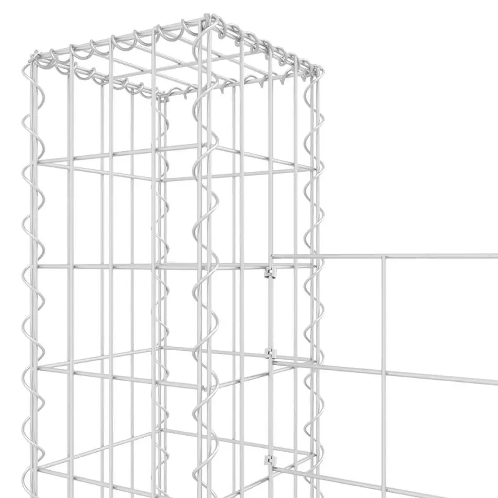 U-Shape Gabion Basket with 5 Posts for Retaining Wall