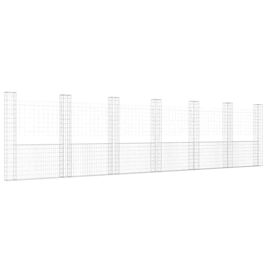 U-Shape Gabion Basket with 7 Posts for Landscape